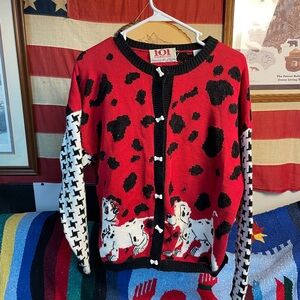 🧶 Vintage 1990s 101 Dalmatians Cardigan Sweater | Marisa Christina NY (L)